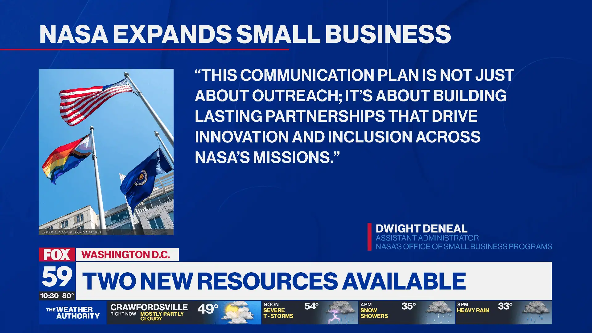Full-screen quote with FOX59 branding
