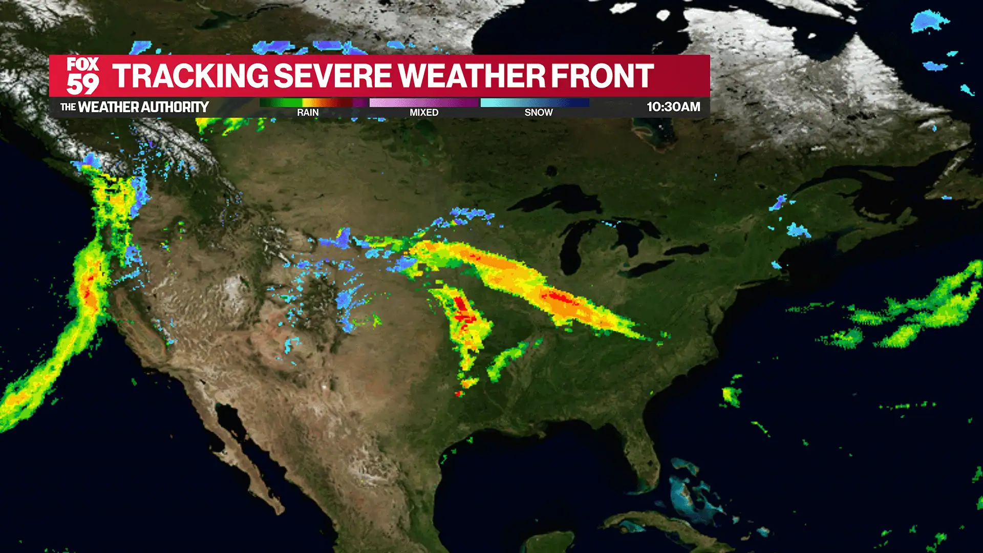 Weather title bars and segment identifiers