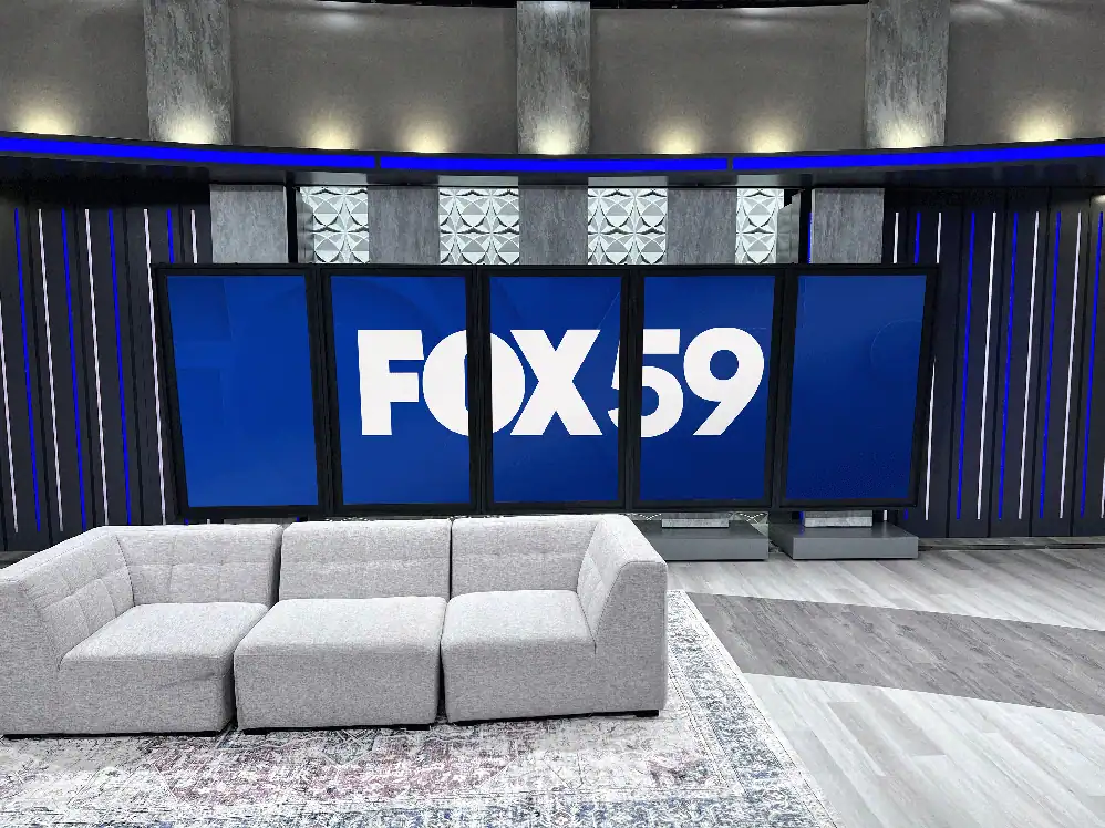 Wide set shot applying the FOX59 motion system