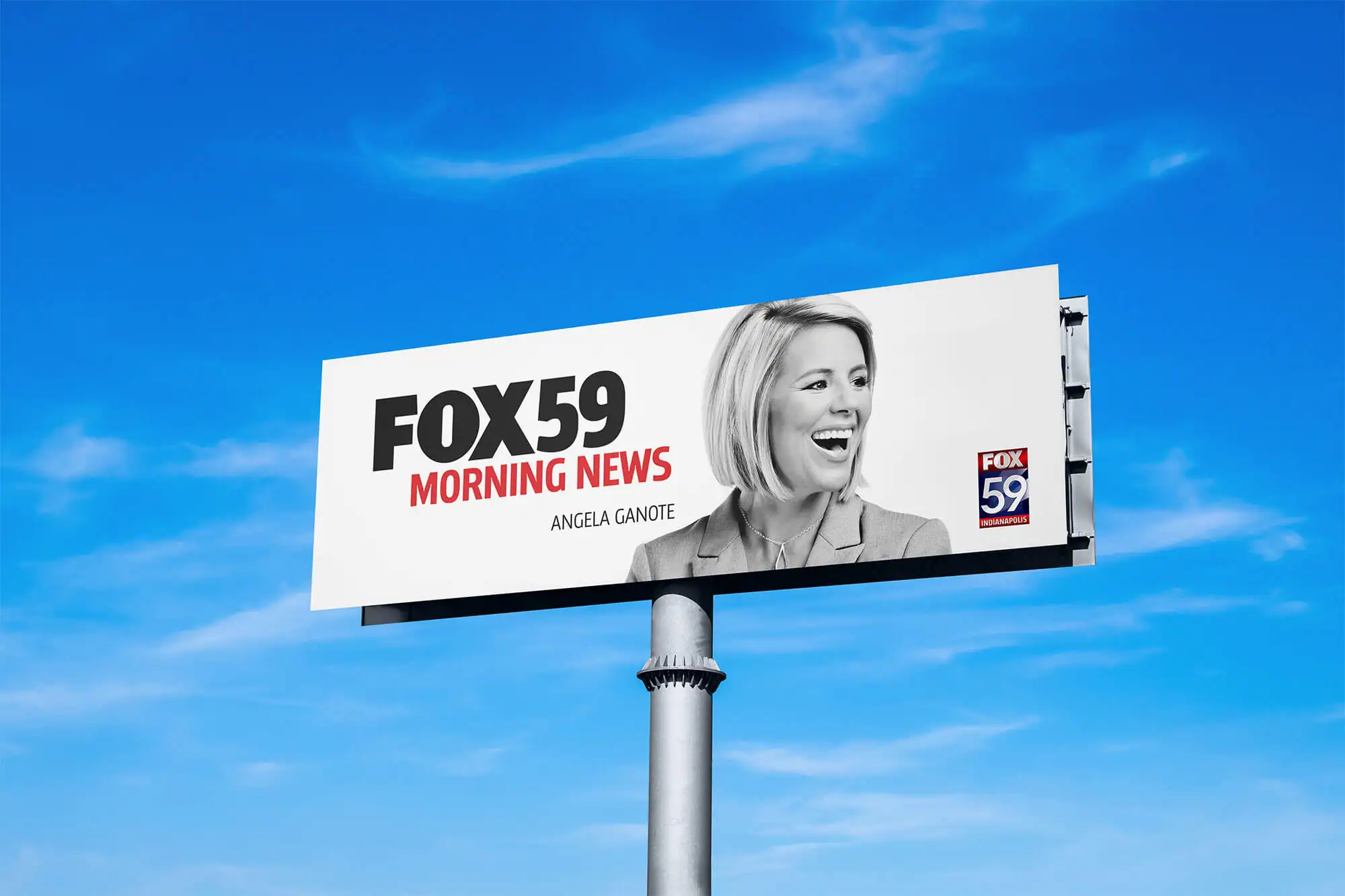 Outdoor billboard, morning news